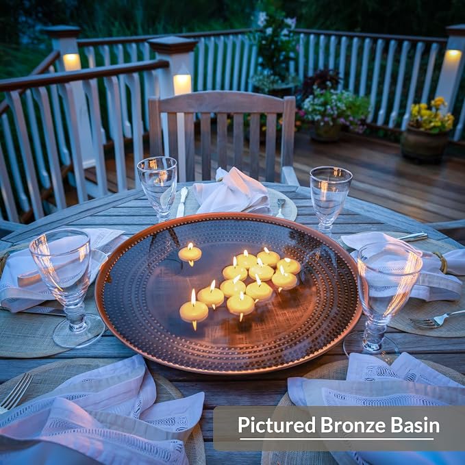Good Directions Bird Bath Basin for Outside Backyard, Outdoor, Patio, Garden, Birdbath Gift for Bird Lovers Watchers, Large 20" Copper Metal Pewter
