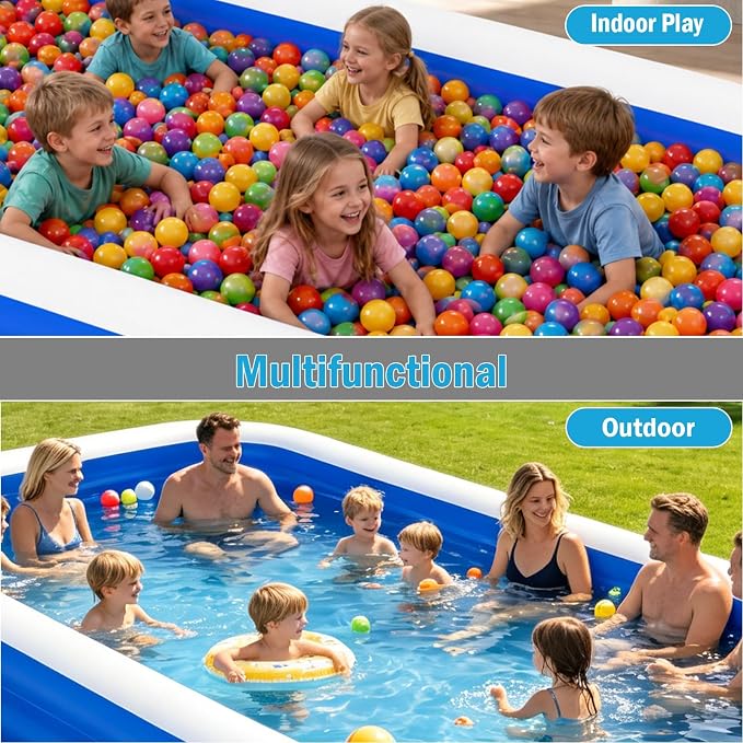 Extra Large Inflatable Swimming Pool for Adults - 180'' x 76'' x 22'' Extra Large Blow-Up Pool Oversized Thickened Family with Pump, 15FT Extra Long Inflatable Pools for Backyard, Easy Set Big Pool