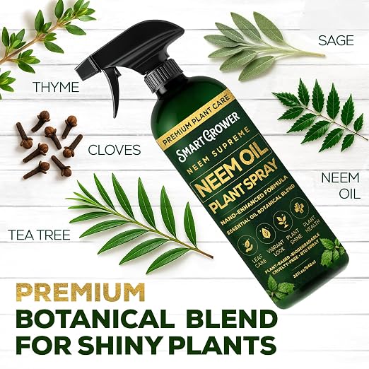 Neem Oil Spray for Plants Botanical Blend – Plant Wash with Natural Essential Oils, Simple Ready-to-Use Plant Spray for Gardens, Houseplants, Indoor & Outdoor Plants – 32 oz