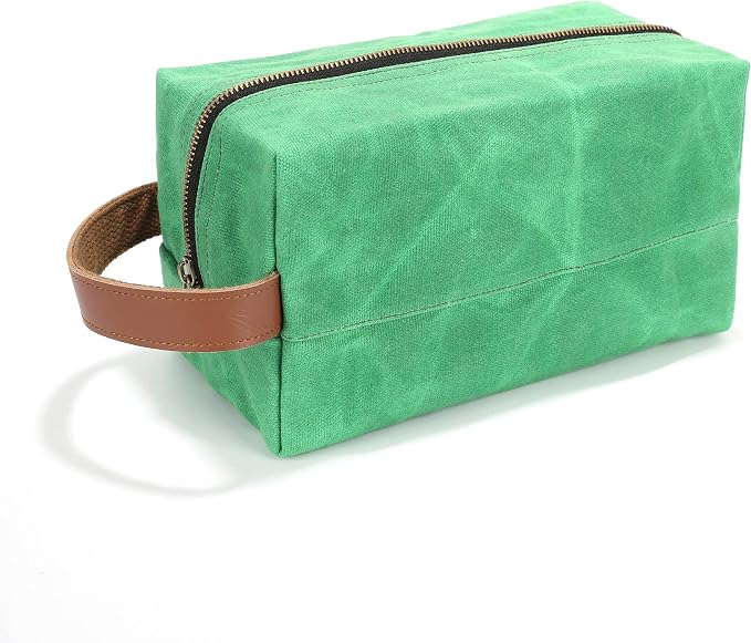 Heavy Duty Waxed Canvas Tool Pouch Tote Bags Portable Portable Gadget Organizer Tool Bag, 9.5"X4.5"X5.5" Green