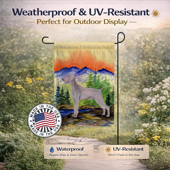 Caroline's Treasures SS8267GF Weimaraner Garden Flag Mailbox Flag Decorative Yard Flag Banner Outside Patio Artwork Yard Flower Beds, Garden Size, Multicolor