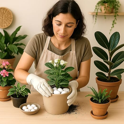 Pebbles for Indoor Plants, 10lbs White Pebbles 1-2 Inch Decorative River Rocks for Planters, High Polished Stones for Vase Filler Fish Tank Landscaping Garden