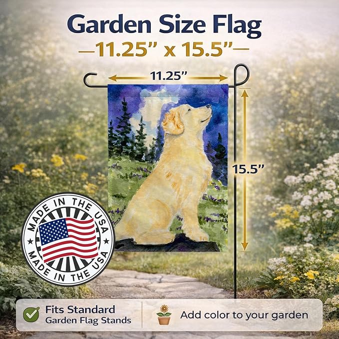 Caroline's Treasures SS8977GF Golden Retriever Garden Flag Mailbox Flag Decorative Yard Flag Banner Outside Patio Artwork Yard Flower Beds, Garden Size, Multicolor