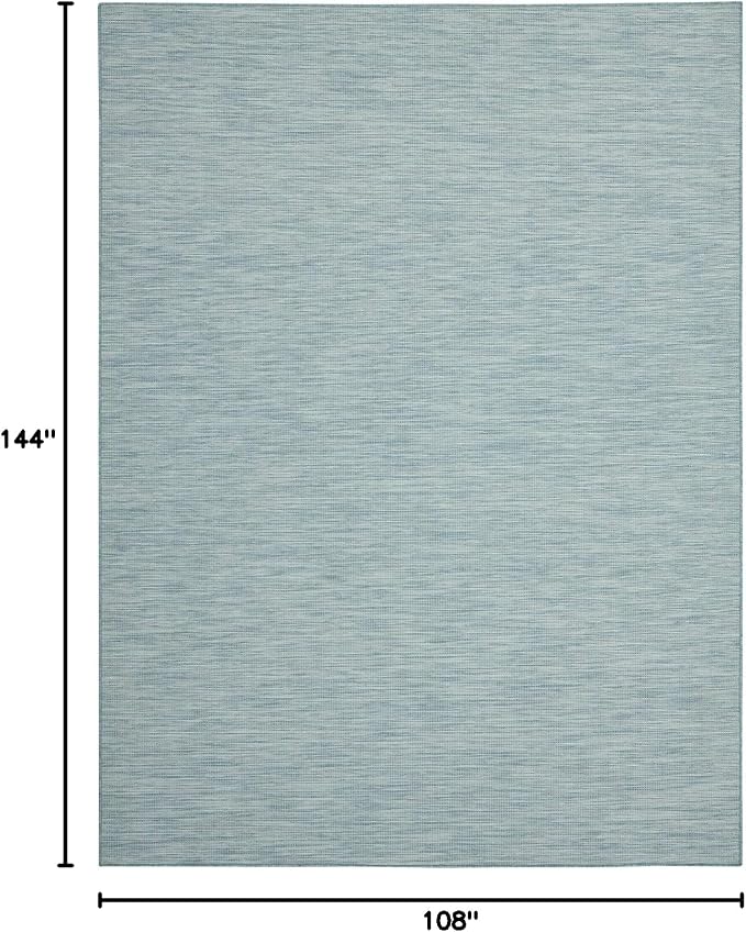 Nourison Home Positano Aqua 9' x 12' Area Rug - Easy Clean, Non Shedding, Bed Room, Living Room, Dining Room, Kitchen (9' x 12')