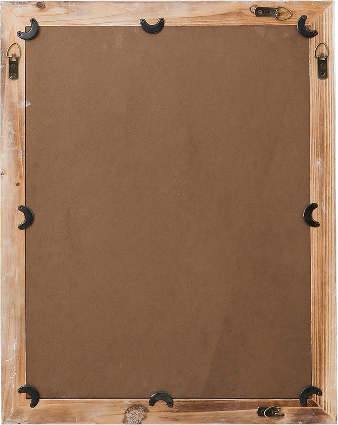 Farmhouse Window Pane Mirror, Washed White, 18 X 23 Inch | Hanging Rectangle Faux Window Mirrors, Handmade Rustic Wood Framed Windowpane Mirror for Kitchen, Horizontal or Vertical