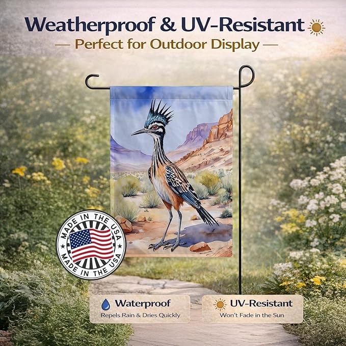 Caroline's Treasures New Mexico Greater Roadrunner Garden Flag Mailbox Flag Decorative Yard Flag Banner Outside Patio Artwork Yard Flower Beds, Garden Size, Multicolor