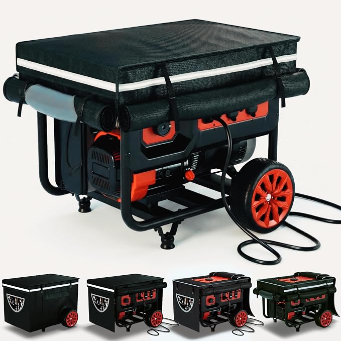 Outdoor Generator Cover While Running – Heavy Duty Waterproof Generator Tent for Portable Use, 900D+210 Double Layer Production, Universal Fit for 3000W-5000W Frame Generators, 26"x20"x20" – Black