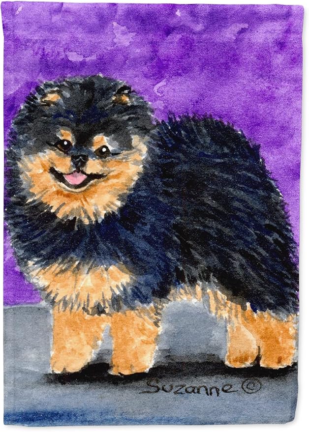 Caroline's Treasures SS8687GF Pomeranian Garden Flag Mailbox Flag Decorative Yard Flag Banner Outside Patio Artwork Yard Flower Beds, Garden Size, Multicolor