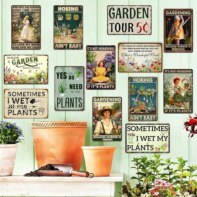Funny Garden Metal Tin Signs Sometimes I Wet My Plants Sign Gardening Accessories Gifts For Gardeners Greenhouse Decor Green House Accessories For Outside Funny Plant Lover Decor Signs 12 X 8 Inch