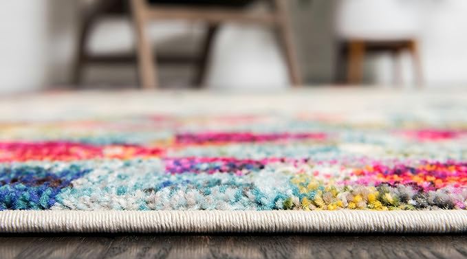 Unique Loom Chromatic Collection Area Rug - Joyous (4' 1" x 6' 1" Rectangle Multi/Blue)