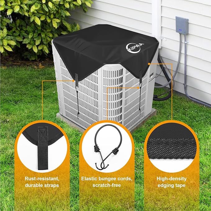 Kipiea Air Conditioning Cover for Outside Units – Heavy Duty 600D Waterproof AC Outdoor Unit Top Protector (36" x 36")
