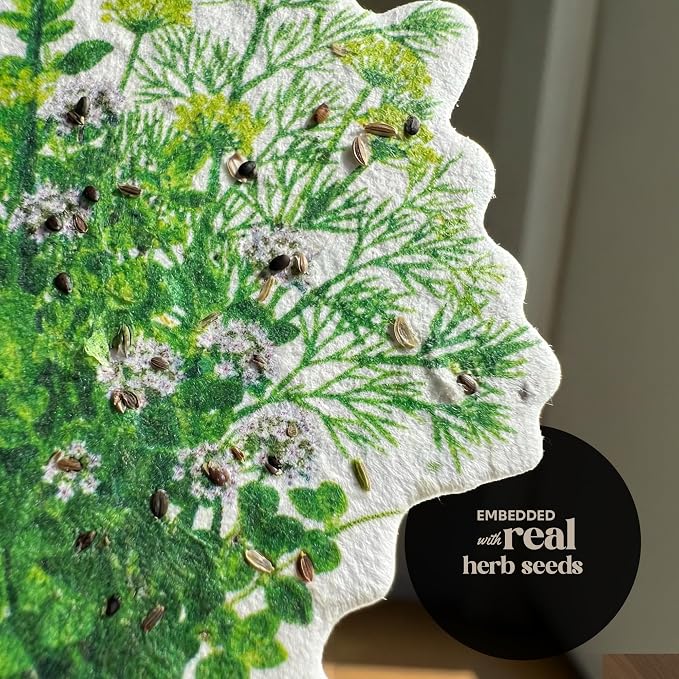 Plantable Herb Seed Paper – 24 Herb-Shaped Planting Seed Papers Writable & Plantable Gift for Moms, Plant Lover, & Teachers, Classroom Activities, Garden Projects, & Celebration Favors