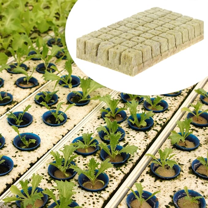 400Pcs 1inch Rockwool Cubes for Hydroponic Rockwool Grow Cubes Starter Plugs for Seed Starter Soilless Cultivation Hydroponics, Soilless Culture Plant Propagation, Cuttings