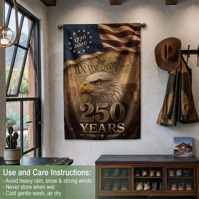 250 Years Of Freedom Flag, American Flag With Eagle, We The People Banner, 1776-2026 Commemorative, Garden Flags For Outside, Double-sided Printing, 250th Anniversary Patriotic Design 2 (30x40 Inch)