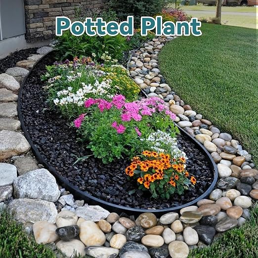 40lbs River Rocks, 2-3 Inch Plant Rocks for Pots Indoor, Decorative Garden Rocks Outdoor Landscaping, Polished Natural Stone for Walkways, Yard, Vases, Crafts