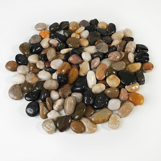 StoneCreek 120 LBS River Rocks(10 x 12 LBS Bags), Large Size, Decorative Garden Stones for Plant Landscaping, Polished Gravel Filler Pebbles for Home Decoration, Vases, Succulents(Mixed Pebbles)