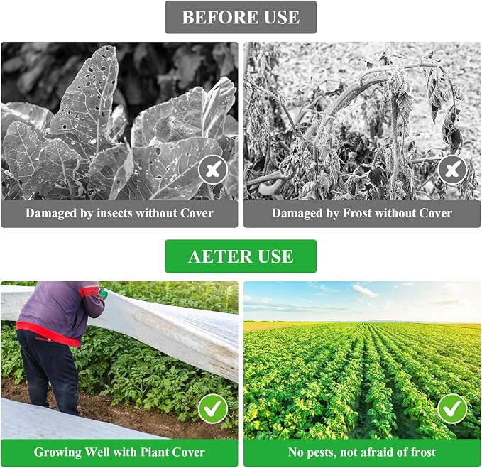 AVELOTUUG Plant Covers Freeze Protection, 10ft×30ft Frost Blankets for Outdoor Plants, 1.1oz/yd² Garden Fabric Plant Floating Row Cover, Winter Frost Cloth Plant Freeze Protection for Cold Weather