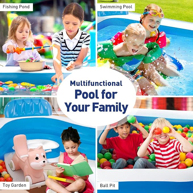 56475EP Swim Center Family Lounge Inflatable Pool 90" X 90" X 26"