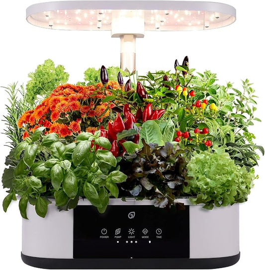 Hydroponics Growing System,12 Pods Hydroponics Growing System Indoor Garden with 120 24W Full Spectrum Grow Lights in 5 Colors, Herb Garden Up to 16" Height Adjustable,Automatic Timer