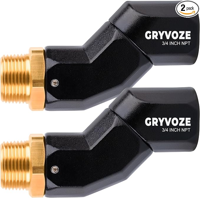 2PCS 3/4 Inch NPT Fuel Hose Nozzle Swivel - Multi Plane 360° Rotating Connector for Fuel, Water, Diesel, Gasoline, Kerosene Transfer Pumps, Tanks, and Nozzles