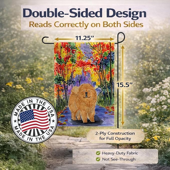 Caroline's Treasures SS7001GF Chow Chow Garden Flag Mailbox Flag Decorative Yard Flag Banner Outside Patio Artwork Yard Flower Beds, Garden Size, Multicolor