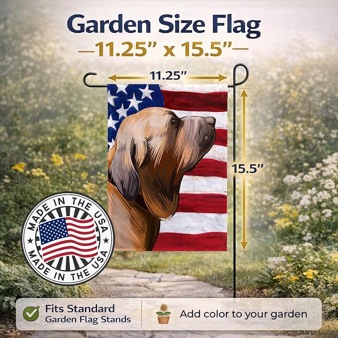 Caroline's Treasures CK6522GF Fila Brasileiro Dog American Flag Garden Flag Mailbox Flag Decorative Yard Flag Banner Outside Patio Artwork Yard Flower Beds, Garden Size, Multicolor
