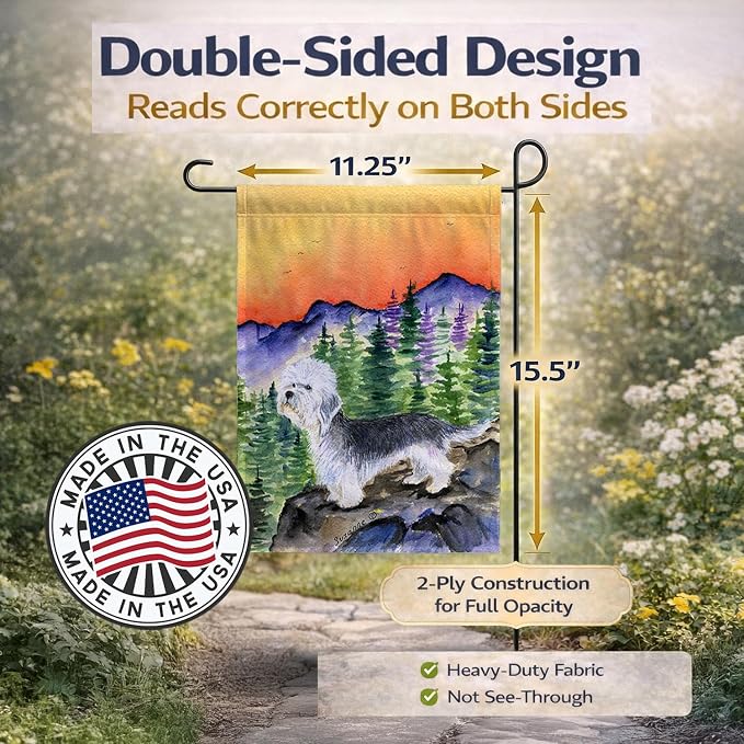 Caroline's Treasures SS8222GF Dandie Dinmont Terrier Garden Flag Mailbox Flag Decorative Yard Flag Banner Outside Patio Artwork Yard Flower Beds, Garden Size, Multicolor