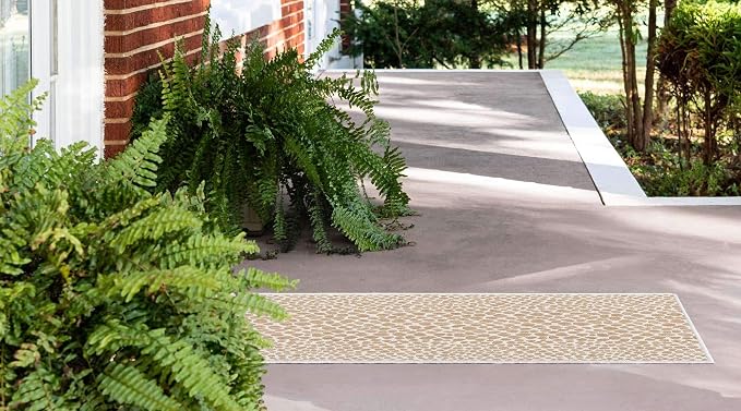 Unique Loom Outdoor Collection Area Rug - Cape Town (2' x 8' Runner, Dark Beige/ Ivory)