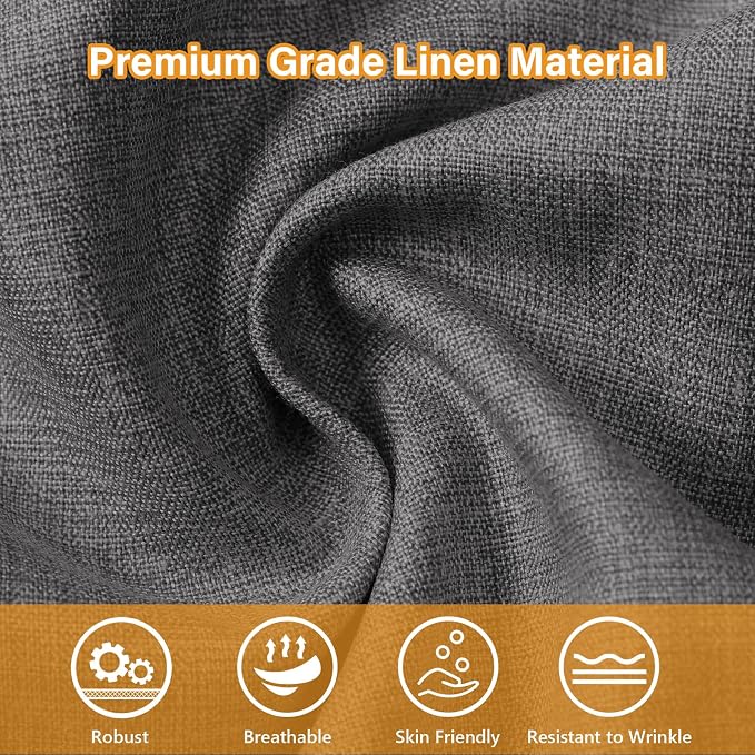 32x16x2 Linen Bench Cushion, Strengthen Breathable Indoor Seat Cushions, High-Density Bench Pad with Anti-Slip Bottom, Indoor Cushion for Bay Window Porch Furniture - Grey