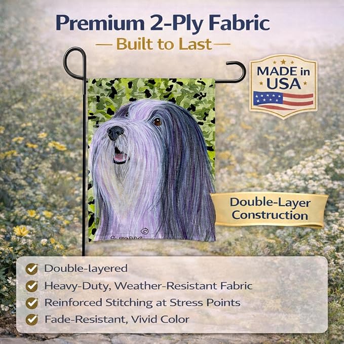 Caroline's Treasures SS8808GF Bearded Collie Garden Flag Mailbox Flag Decorative Yard Flag Banner Outside Patio Artwork Yard Flower Beds, Garden Size, Multicolor