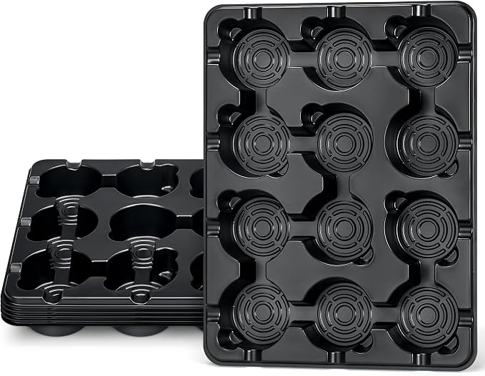 homenote 4 Inch Seed Starting Trays 5 Pack, 12-Cell Seedling Starter Trays for Indoor Outdoor Growing, Plant Starter Germination Trays for Pots Seedlings 4" Opening Compatible Pots