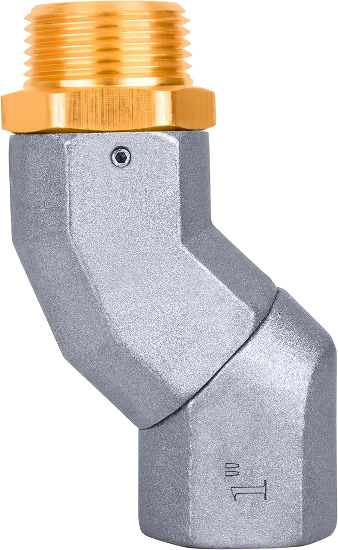 1 Inch NPT Fuel Hose Swivel - Multi Plane 360° Rotating Connector for Fuel, Water, Diesel, Gasoline, Kerosene Transfer Pumps, Tanks, and Nozzles