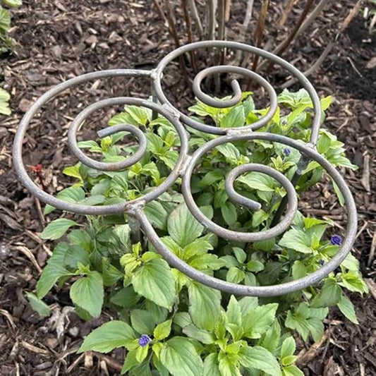 Plant Support,Decorative Metal Plant Support Ring, Heavy Duty Garden Plant Support Stake, Rustproof Flower Support Cage, Outdoor Plant Holder for Upright Growth and Protection (S)