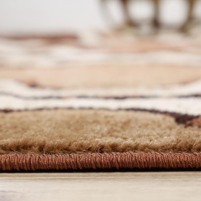 Superior Modern Indoor Area Rug, Non Slip Rug, 8'6"x11'6", Brown | Geometric Design Floor Décor, Easy Care High Traffic Areas Living Dining Room, Bedroom, Office, Entryway, Viking Collection