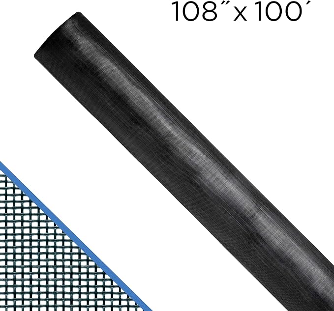 Saint-Gobain ADFORS Pool & Patio Premium P4 Screen, 84 inches x 100 feet - Charcoal