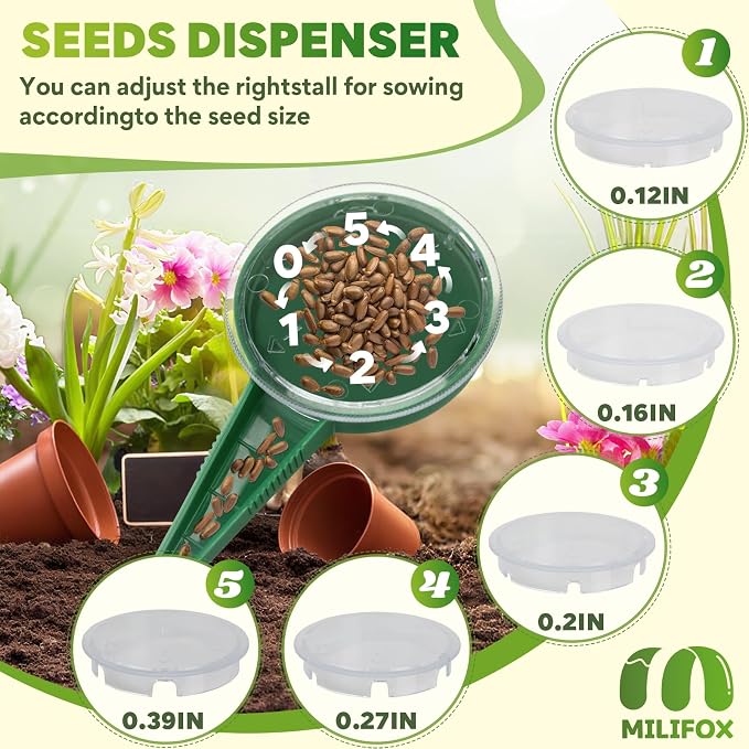 7 Pack Seed Planter Tool, 12-Hole Dibber for Planting, Seed Spreader Tools, Mini Dibber, Transplanter for Balcony Potted Plants, Greenhouse, Flower, Herb and Vegetable Cultivation