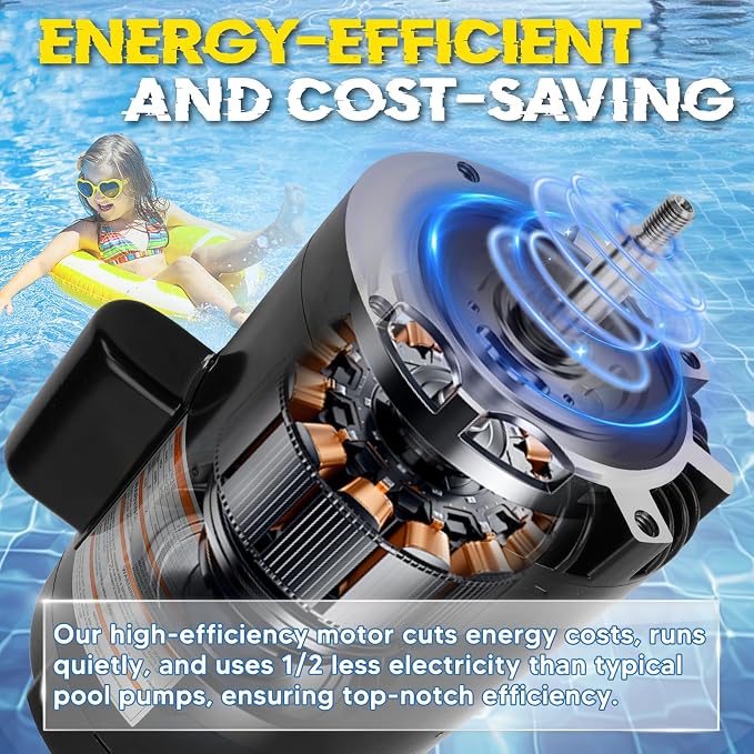 B127 Pool Pump Motor 0.75 HP, Fit for Century A.O. Smith 0.75HP Single Speed, 3450 RPM, S56J Frame, 230V, Swimming Pool Motor