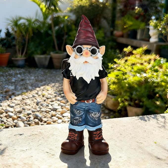 Garden Gnomes Statues for Yard Decorations Outdoor, Funny Carrying Traveling Bag Gnome Garden Lawn Figurines for Home Patio Yard Decor Indoor, Gardening Housewarming Gift