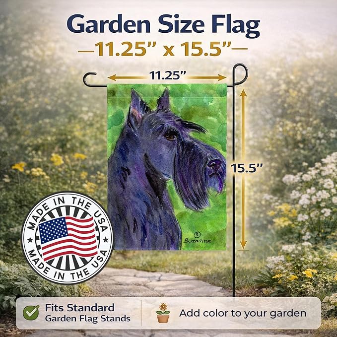 Caroline's Treasures SS8792GF Scottish Terrier Garden Flag Mailbox Flag Decorative Yard Flag Banner Outside Patio Artwork Yard Flower Beds, Garden Size, Multicolor
