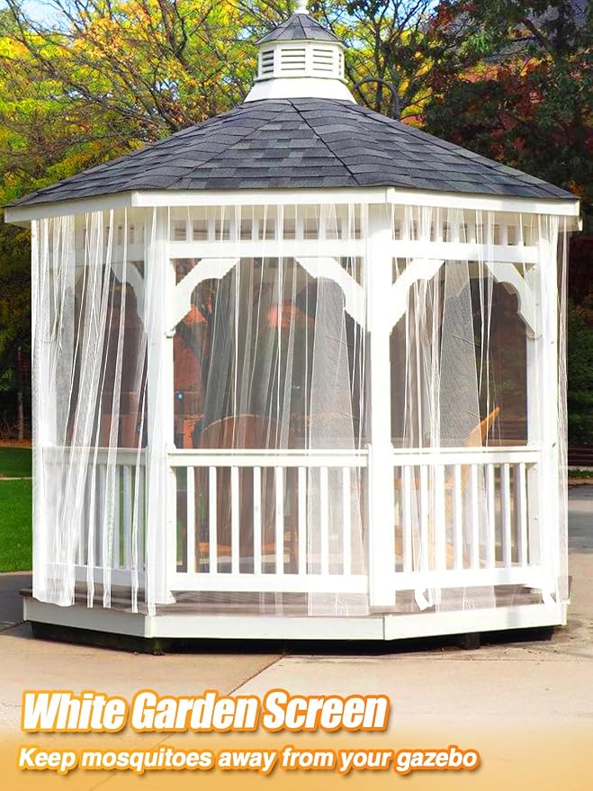 ANPHSIN 40x10ft Ultra fine Mosquito Net for Patio - Mesh Netting Screen for Outdoor Garden Porch Balcony, Protects Skin & Plants from Bugs, Birds, White