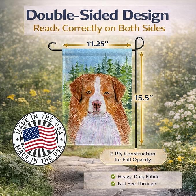 Caroline's Treasures SS8317GF Australian Shepherd Garden Flag Mailbox Flag Decorative Yard Flag Banner Outside Patio Artwork Yard Flower Beds, Garden Size, Multicolor