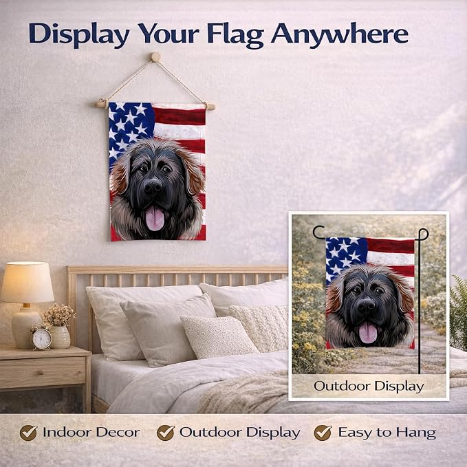 Caroline's Treasures CK6532GF Georgian Shepherd Dog American Flag Garden Flag Mailbox Flag Decorative Yard Flag Banner Outside Patio Artwork Yard Flower Beds, Garden Size, Multicolor