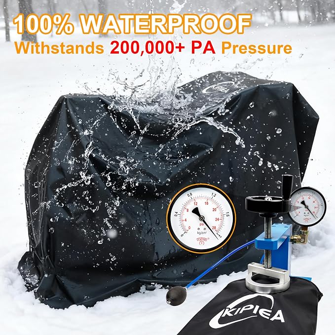 Kipiea Snow Blower Cover Waterproof Outdoor - 600D Heavy Duty Snow Thrower Cover Compatible with Cub Cadet, Ariens, Toro, EGO, Craftsman, Snow Joe, Honda, Husqvarna, Ryobi