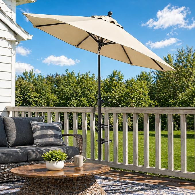 Deck Umbrella Mount, Stainless Steel Patio Umbrella Holde, Patio Umbrella Holder for Deck Railing, Outdoor Courtyard, Balcony