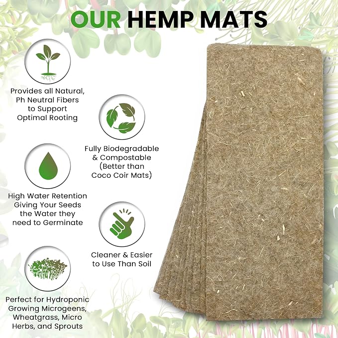Hemp Mats for ZestiGreens Microgreens & Wheatgrass Kit
