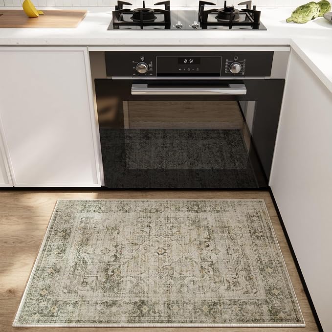 2x3 Washable Area Rugs for Entryway: Small Boho Rug Non Slip Door Mat Indoor Entrance Low Pile Soft Throw Rugs for Inside Front Door Floor Bedroom Bedside Kitchen Nursery Dorm Room Entry