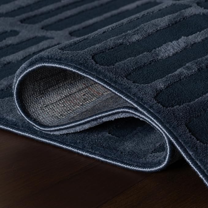 nuLOOM Kailani Blue Abstract Washable Area Rug, 2' x 3' | Nuloom Kailani Abstract 2' x 3' Machine Washable Accent Rug for Living Room Bedroom Dining Room Entryway, Blue
