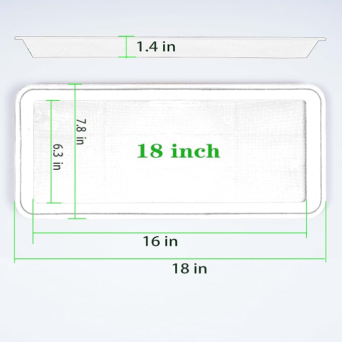 VUWEZ 2 Pack of Plastic Plant Tray Saucer Rectangular 17 18 inch, Plant Trays Saucers for Indoors Outdoor, Plant Water Drip Tray for Flower Pot Planter, Windowsill Plant Tray (7.8 X 17.5'', Black)
