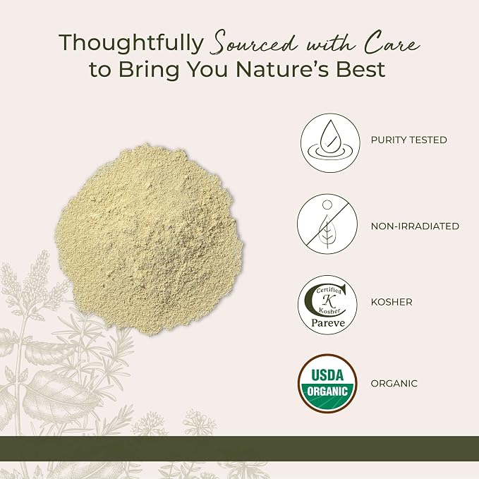 Starwest Botanicals Organic Fenugreek Seed Powder - Dried Spice for Seasoning & Cooking, Use for Curry, Tea, Stew, & Bread, Sweet & Nutty Flavor, Certified Kosher, Non-GMO - Bulk 1 lb Bag