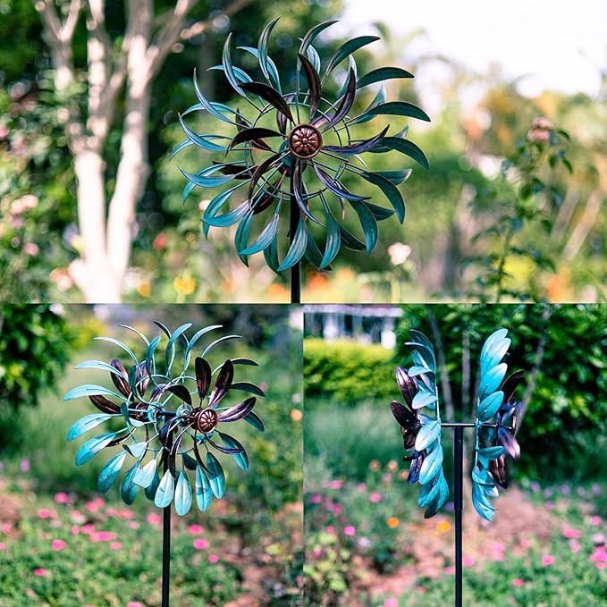 Stargarden Metal Wind Spinner,Two-Way Wind Sculptures,360 Degrees Kinetic Wind Spinners for Yard and Garden | 360 Degrees Kinetic Wind Spinners for Yard and Garden